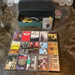 all this! 15 cassettes,padded travel case, walkman,SONY Sports headphones